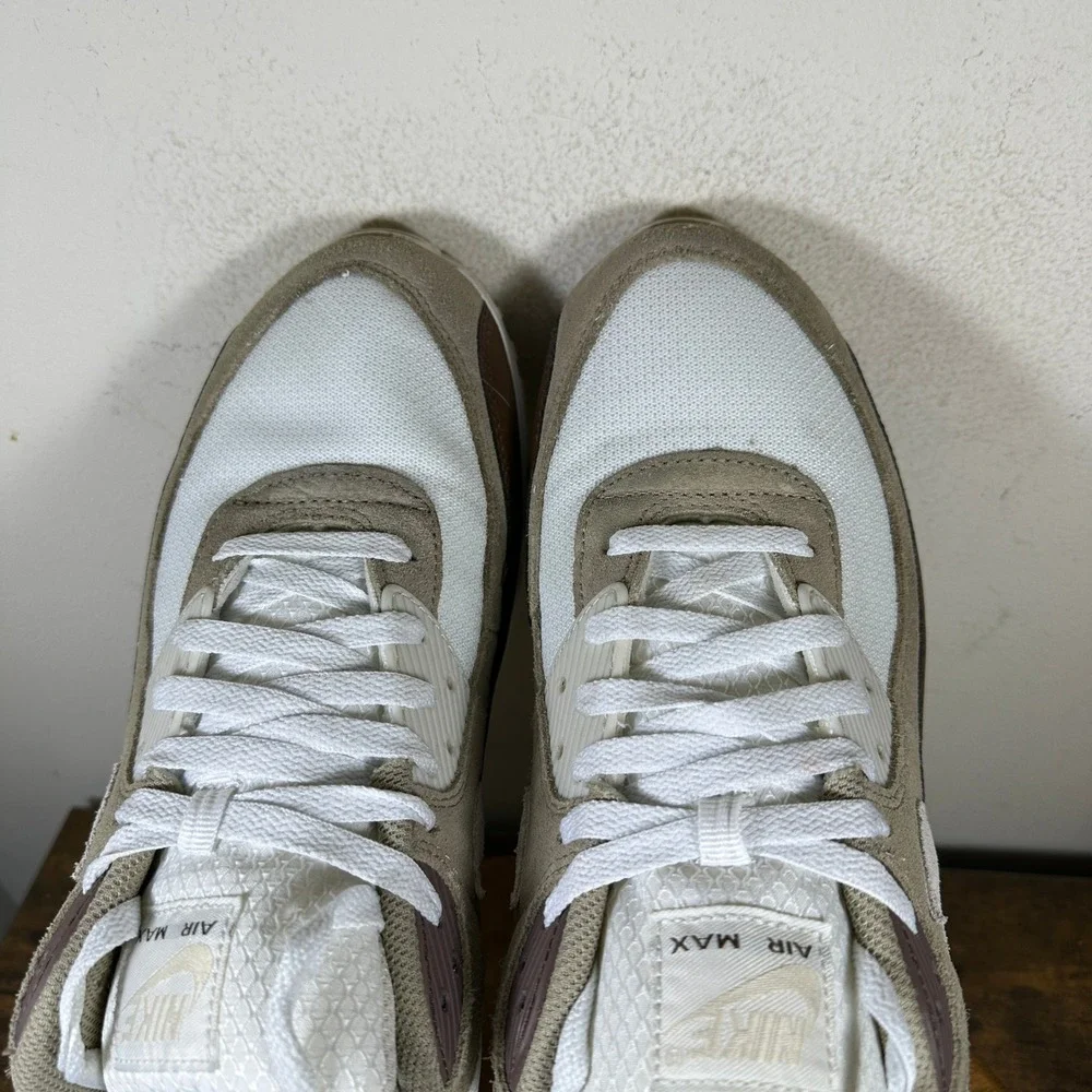 Nike Air Max 90 Mens White Tan Brown DM0029-109 Sneakers Size 14